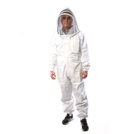 FOREST BEEKEEPING SUPPLY Beekeeping Suit for Men & Women Cotton Apiary Suit with Veil for Beginner & Commercial Beekeepers-Brass Zippers & Thumb Straps-2XL Size
