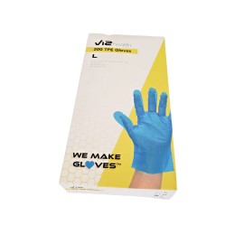 V12 health - WE MAKE GLOVES 200 PK Disposable Plastic Gloves Durable LARGE Blue Food Prep Cooking Cleaning