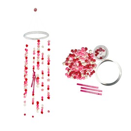 Nimsayhexg Make DIY Wind Chimes, Lucky Paper Stars, DIY Handmade Crafts, Garden Decorations, Wind Chimes, Window Decorations, Suitable for Holidays, Graduation Season (Pinkish-White)