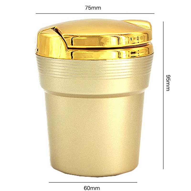 F68DS Car Ashtray with Lid LED Lighting Drink Holder Portable