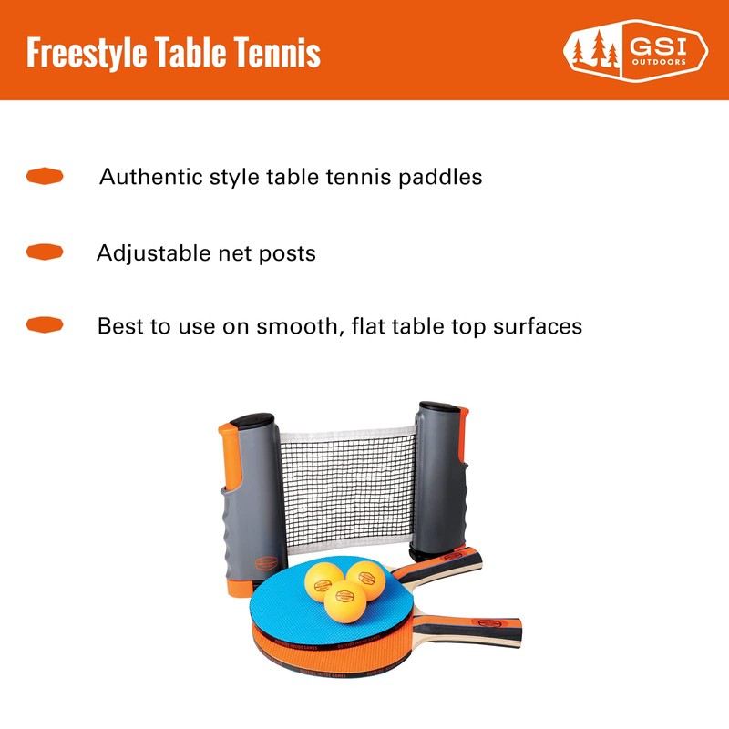 Outside Inside Backpack Travel Ping-Pong Set for Camping, Backyard &