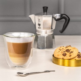 Bialetti Florence Double Wall Glass, Heat Resistant Glass, 6.8 fl oz (200 ml), Pack of 2