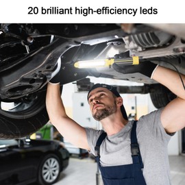 LED Work Light, COB LED Trouble Light - 16 Gauge SJTW Indoor Outdoor Extension Cord, Handheld, Magnetic Base, Rotatable Hanging Hook, Suitable for Auto Repair…