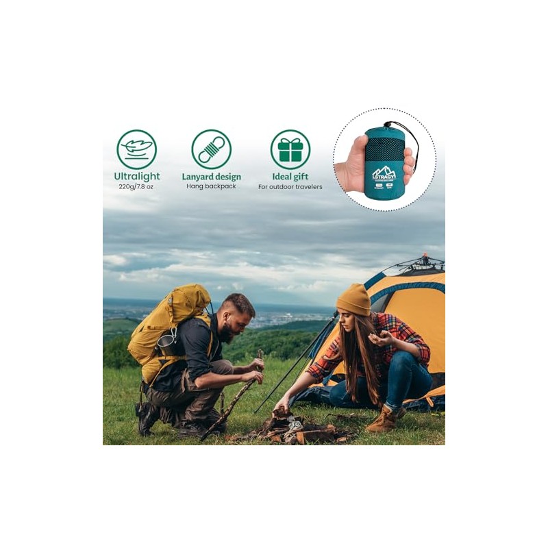 Ultralight Satin Sleeping Bag Liner for Travel and Camping