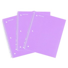 Mintra Office Durable Spiral Notebooks, 1 Subject, (Lavender, College Ruled 3pk)