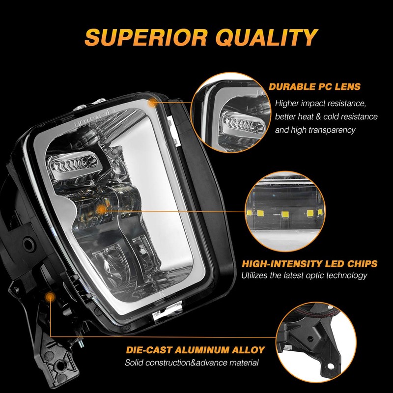 Auxbeam LED Fog Lights DOT Approved Replacement for Dodge Ram