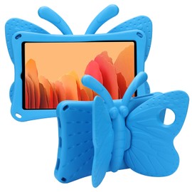 JGY Fire HD 10 Kids Tablet 10.1 11th Gen Pretty Butterfly Case for Kids Girl EVA Foam Full Cover Sturdy Fire HD 10 Case with Stand Pencil Holder Shockproof Rugged Case for Fire HD 10 Tablet (Blue)