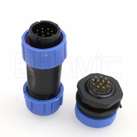 Eonvic HE21 12 Pin Aviation Connector Panel Mount Aviation Plug Male Socket Female Waterproof IP68 Connectors for Industrial Device Power Signal
