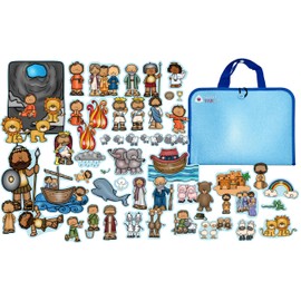 4+ Bible Story Set & Flannel Board Daniel Lion's Den David Goliath Jonah Whale Noah's Ark Felt Pieces Activity Sheets