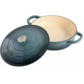 Crock-Pot Artisan Enameled 5 Quart Cast Iron Round Braiser Pan with Self Basting