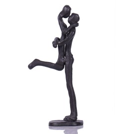 19.5 cm Iron Couple Statue, Iron for Couple, Passionate Kiss Sculpture, Romantic Love Sculpture Home Decor for Shelf, Coat, Office, Wedding Anniversary for Women, Couple, Wife