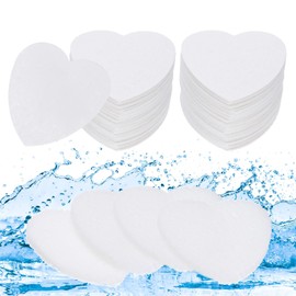 QUARKZMAN 120 Number of Compressed Face Sponges Heart-Shaped Face Cleansing Sponges Pads for Daily Skin Care Routine Home Kitchen White
