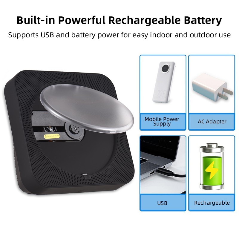 BT5.1 CD Player Portable Music Player FM Radio Desktop CD