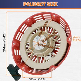 ZAMDOE GX340 GX390 Recoil Starter Pull Start Assembly for Honda GX610 GX620 GX 340 GX 390 28400-ZE3-W01ZA 11hp 13hp 389 420 439 cc Generator Gasoline Engine Replacement Parts, with Pull Cord Rope