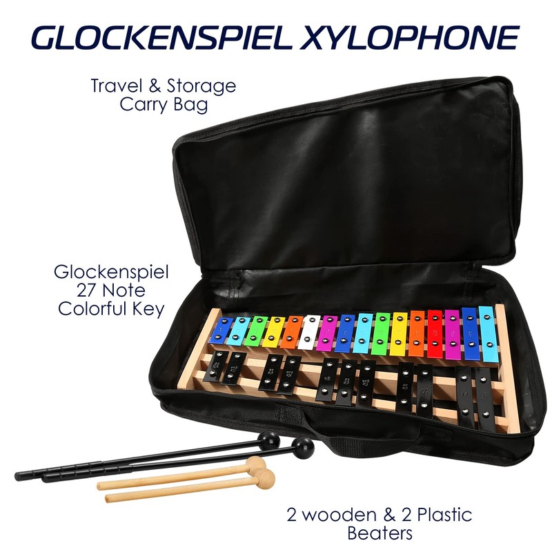 Glockenspiel Xylophone Full Size 27 Notes for Adults and Kids
