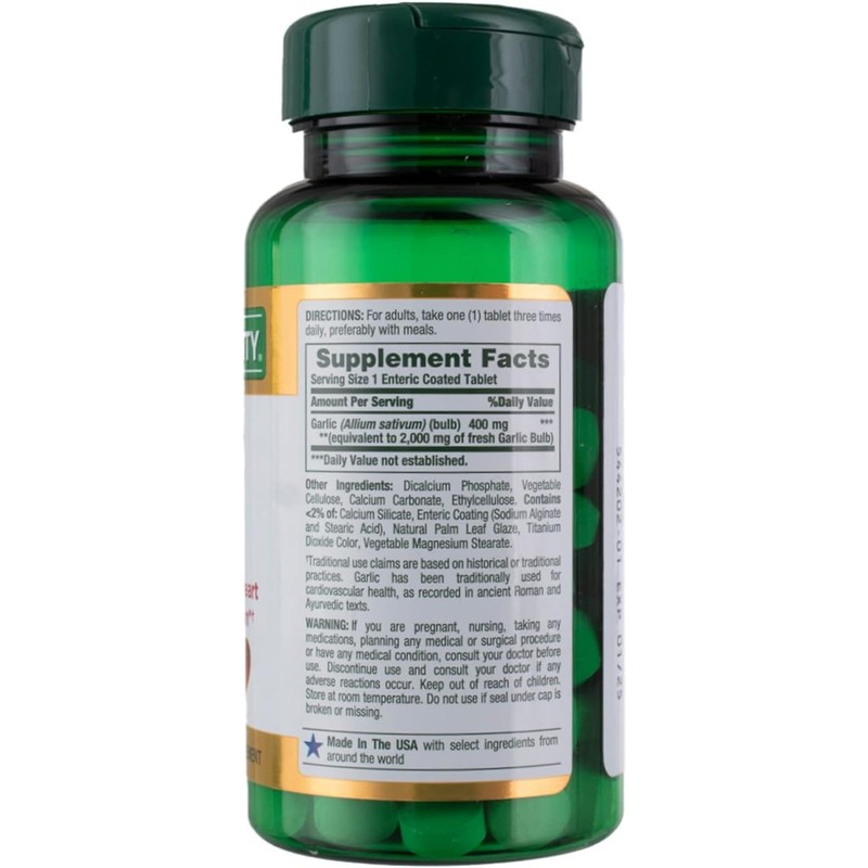 Nature's Bounty Garlic 2000mg, Tablets 120 ea (Pack of 3)