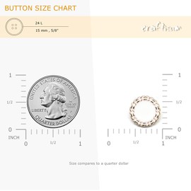 Craftisum Classic Golden Metal Base White Enamel Sewing Shank Buttons 20 Pcs - 15mm, 5/8"