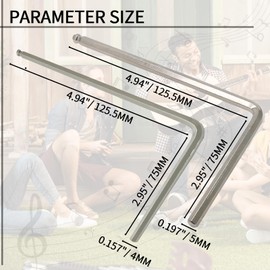 Hordion 4mm & 5mm Truss Rod Wrench, Ball End Allen Wrench Guitar Truss Rod Adjustment Tool Extended Hex Key for Martin Acoustic Guitar, Silver