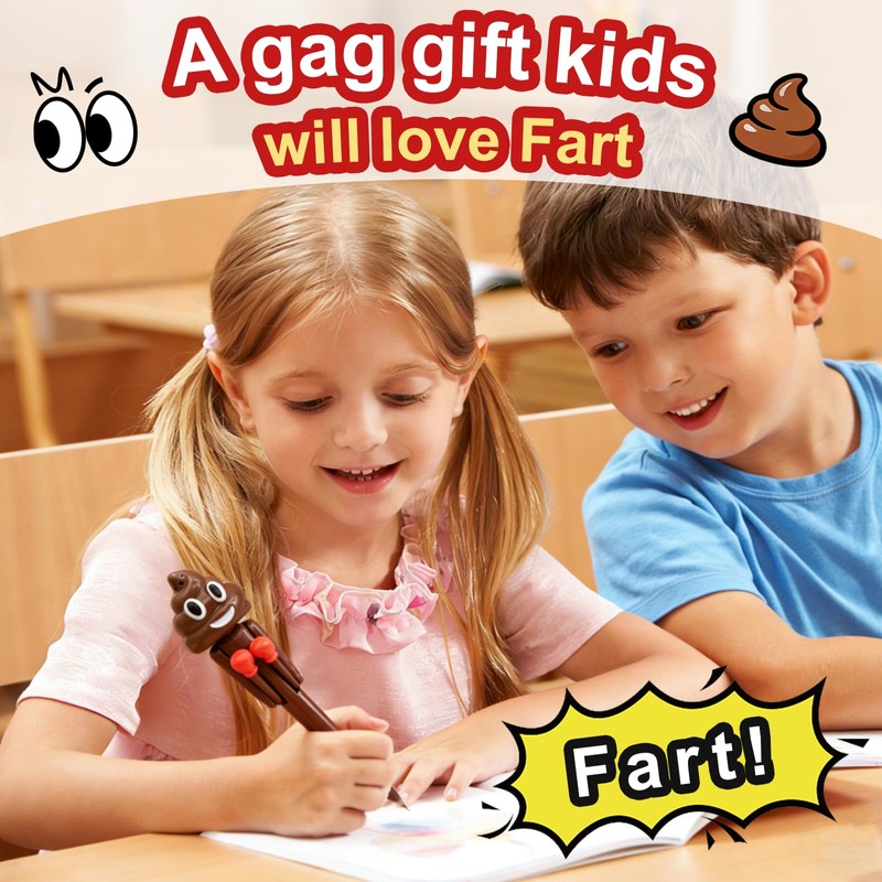 Farting Poop Pen with Punching Arms - Brown Funny Gag
