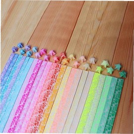 Craft Origami Lucky Star Paper DIY Folding Paper Beautiful Origami Paper Firstmas Gift (Random Color) Paper, Origami Paper