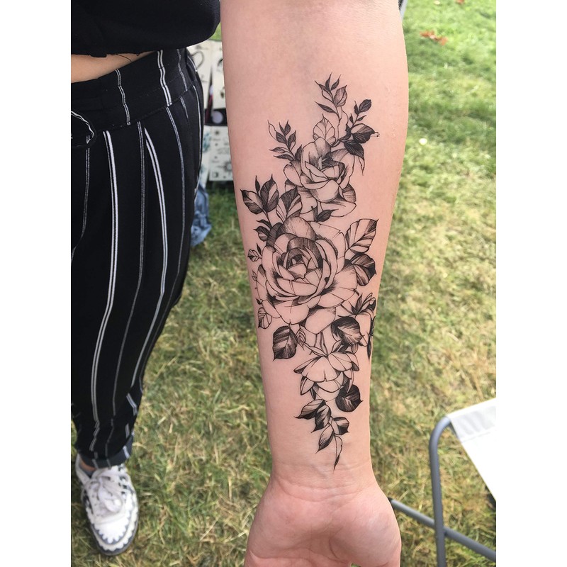 QC904 Temporary Feather Tattoo Flower Tattoo Dream Catcher Tattoo No.