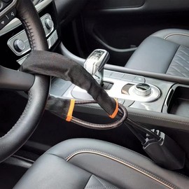 RUNZE Anti-Theft Lock, Steering Wheel Lock, Steering Wheel Lock, Universal Fit for Vehicles, Easy Installation, Boxed (Black)