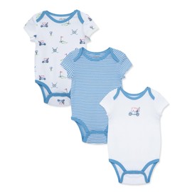 Little Me Clothes for Clothes for Baby Boys' 3-Pack 100% Cotton Scratch Free Tag Blue Golf Club, 6 Months