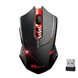 UrChoiceLtd® 2016 ET TECH X-08 2.4GHz 8D 2000DPI RED Wireless 6 Buttons Usb Optical Gaming Mouse Mice for Mac PC Laptop Desktop Notebook (Red)
