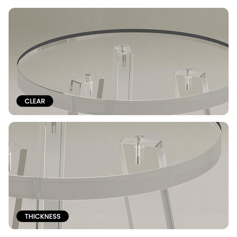 Sumerflos Acrylic Round Corner Shower Stool for Inside Shower -