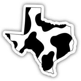 Big Moods Texas State Cow Print Vinyl Sticker