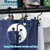 Resze 12 PCS Black Plastic Double Shower Curtain Hooks, Multi-Functional