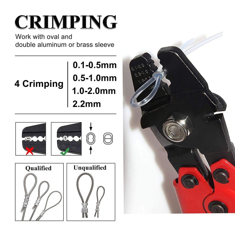 Fishing Wire Rope Crimping Pliers, Fish Leader Line Crimping Tool