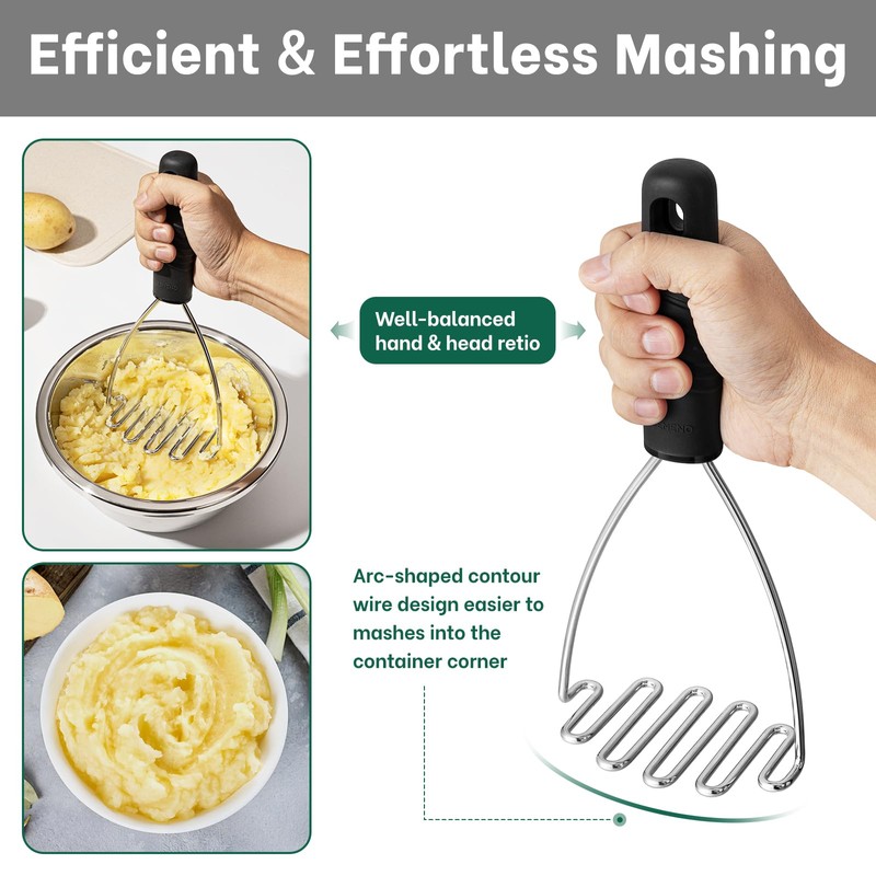 Potato Masher, Beneno Heavy Duty Stainless Steel Wire Potato Masher