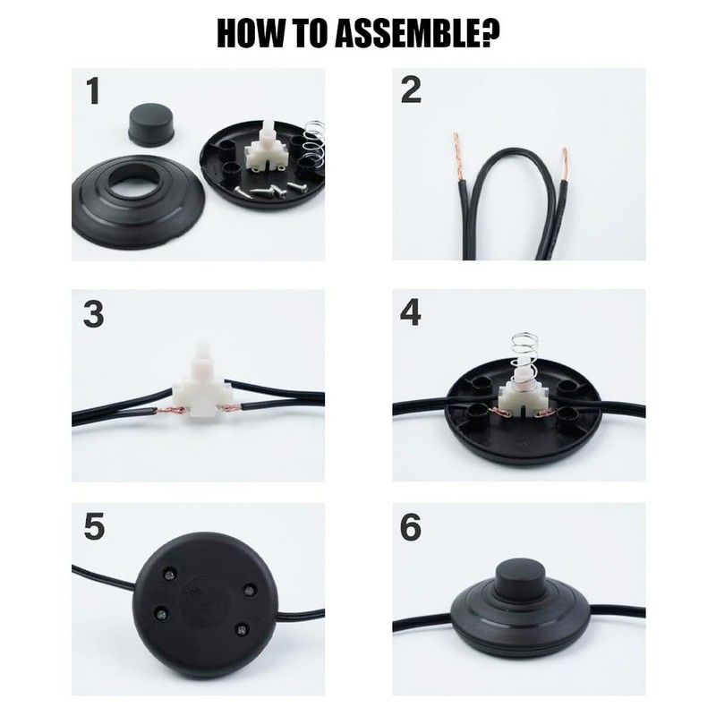 CORTHULin Round Foot Switch Black Lamp Foot Push Switch Standard