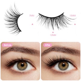 Gjinxi Half Lashes Natural Look Wispy 20 Pairs Cat Eye Lashes 3D Fluffy Faux Mink Lashes 15MM False Eyelashes Look Like Extensions Curly Soft Fake Lashes Pack