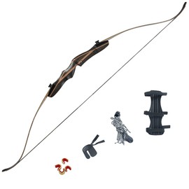 Airobow Takedown Archery Recurve Bow 62" Hunting Bow Right and Left Hand Draw Weights in 25-55 lbs Beginner to Intermediate