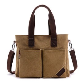 ToLFE Women Top Handle Satchel Handbags Tote Purse Shoulder Bag (Medium: (L) 13.78" x(W) 3.94" x(H) 11.02", Khaki)