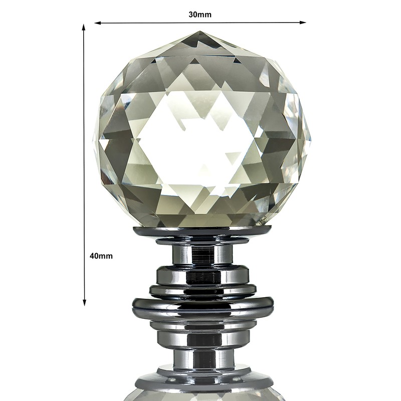 LIVIVO Pack of 10 Round Crystal Drawer Knobs with Chrome