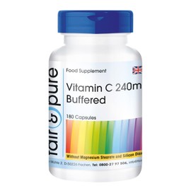 Fair & Pure® - Vitamin C Capsules - 240mg - Calcium ascorbate with rosehips - Vegan - 180 Capsules