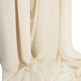 JSJSYO Champagne 5.4 Yards 59" Wide Sheer Chiffon Fabric by The Yard for Wedding Arch Party Decorations