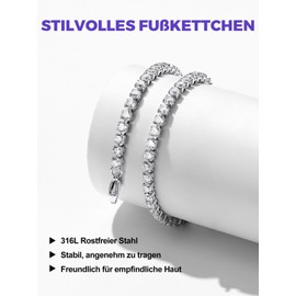 Richsteel Anklet Women's Anklets Jewellery Stainless Steel Gold/Black/Silver Petite Summer Foot Chain 22 cm + 5 cm Extension Chain Adjustable Size Chain, Stainless Steel