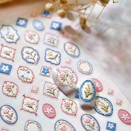 Flower Stickers for Nails 3D Sickers for Nails Art Design Fingernail Stickers Self-Adhesive Nail Supplies Accessories for Women DIY Decoration (Multiple Flower)