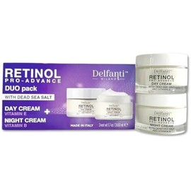 Delfanti-Milano  Retinol Pro-Advance  Pack Duo Anti-Envejecimiento  Cremas De Día  De Noche  Hidratantes Rostro Y Cuello Con Minerales Del Mar Muerto