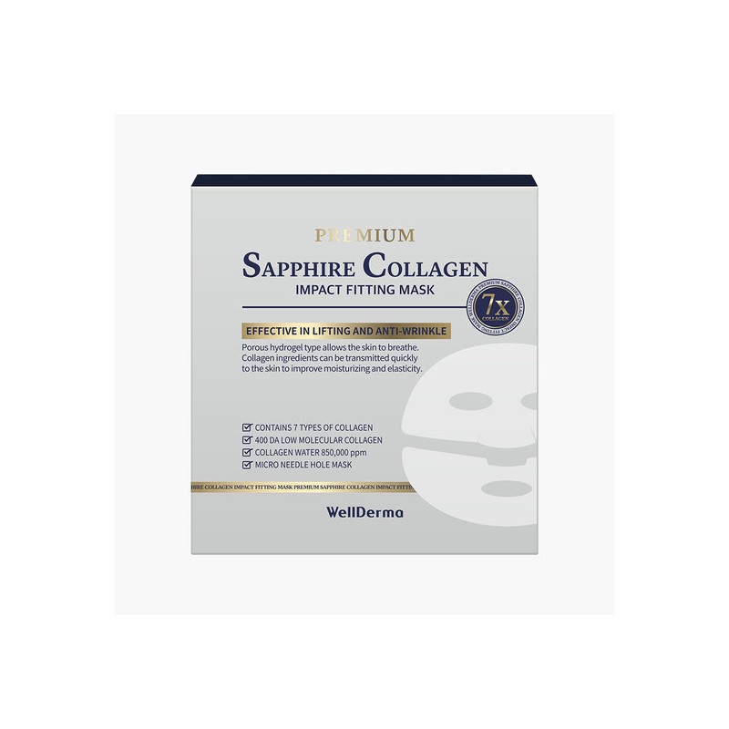 Wellderm Sapphire Collagen Impact Hydrogel Fitting Mask Pack (4 Sheets)