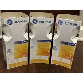 GE - Soft White - “Mogul-Base” - 100/200/300 - 3 Way - E39 Base - PS25 - 3 Pack