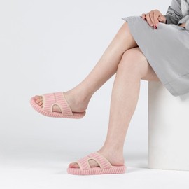 RockDove Women's Bounce-Back Ribbed Corduroy Slide Indoor House Slipper, Size 9 US Women, Pink