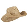 e4Hats.com Solid Color Straw Cowboy Hat - Natural OSFM