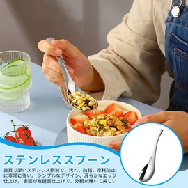 Liroyal Astragalus Spoon (Set of 5) Dinner Spoon, Stainless Steel, Dishwasher Safe, Chinese Bowl, Curry, Pot, Fried Rice, Commercial Use, Simple, Stylish, Total Length: 6.2 inches (15.9 cm), Silver