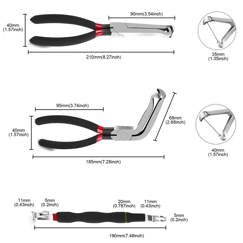 3-Piece Electrical Disconnect Pliers Set – 60° Angled & Straight