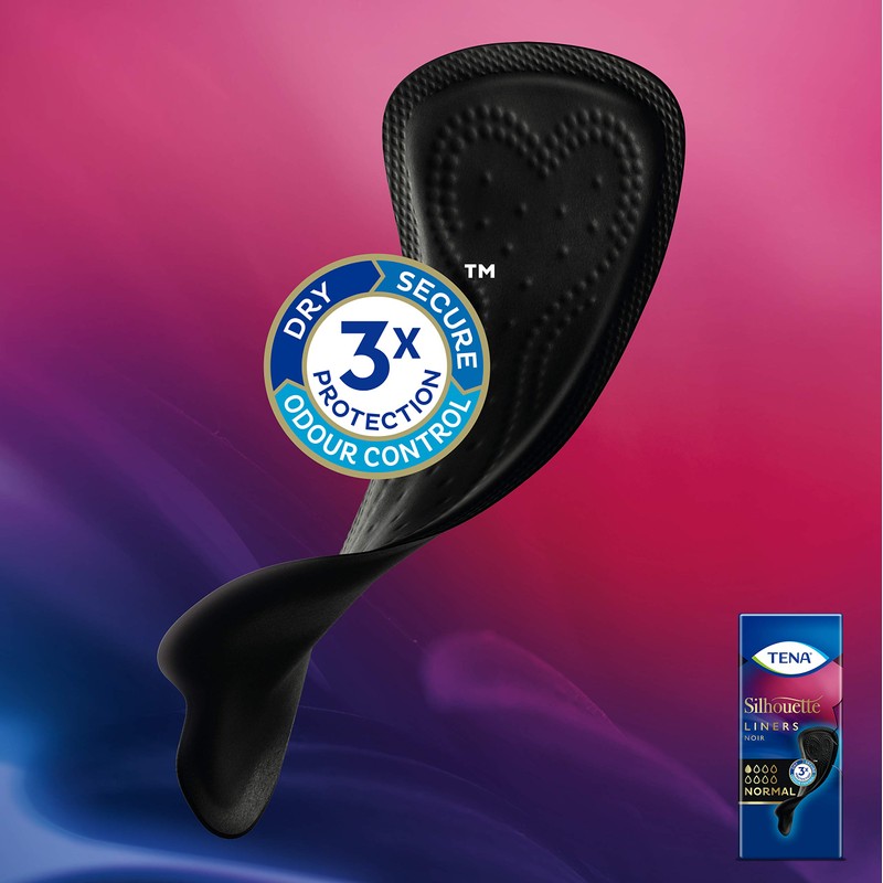TENA Silhouette Liners Noir Normal, Pack of 26